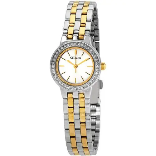 Citizen EJ6104-51A Two Tone Silver Dial Swarovski Crystals Womens Dress Watch