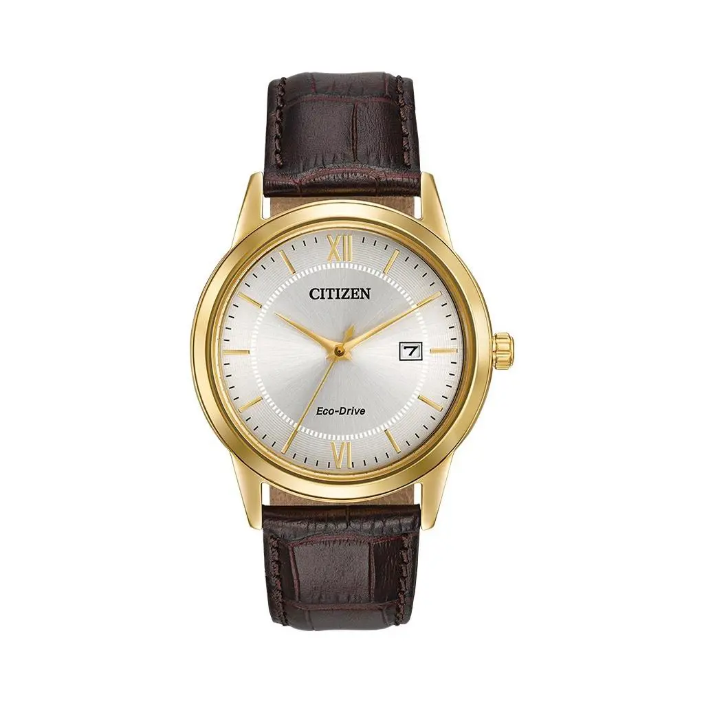 Men`s Straps Eco-drive Ivory White Dial Watch - AW1232-04A by Citizen