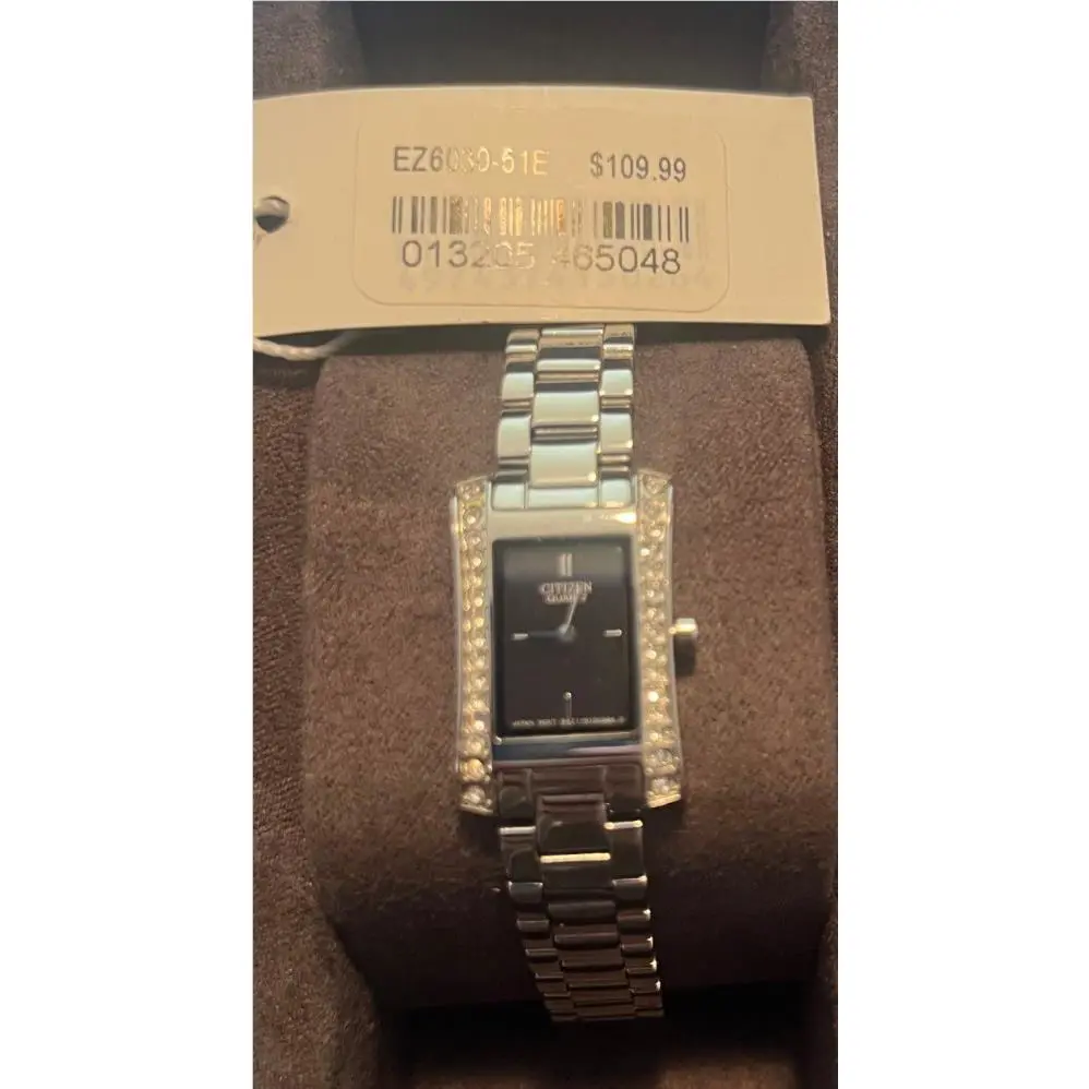 Citizen Women`s EZ6030-51E Black Dial Silver Stainless Steel Dress Quartz Watch - Dial: Black, Band: Silver, Bezel: Silver