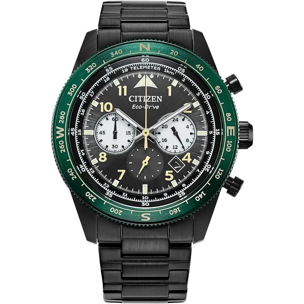 CA4555-81E Weekender Chronograph Eco-drive Sport Casual Black Watch by Citizen