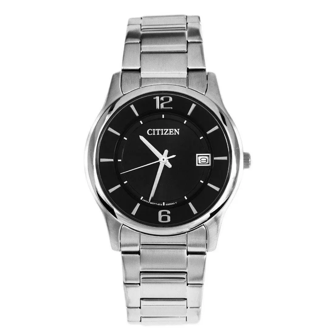 Citizen Men`s Classic Black Dial Watch Quartz Mineral Crystal BD0020-54E