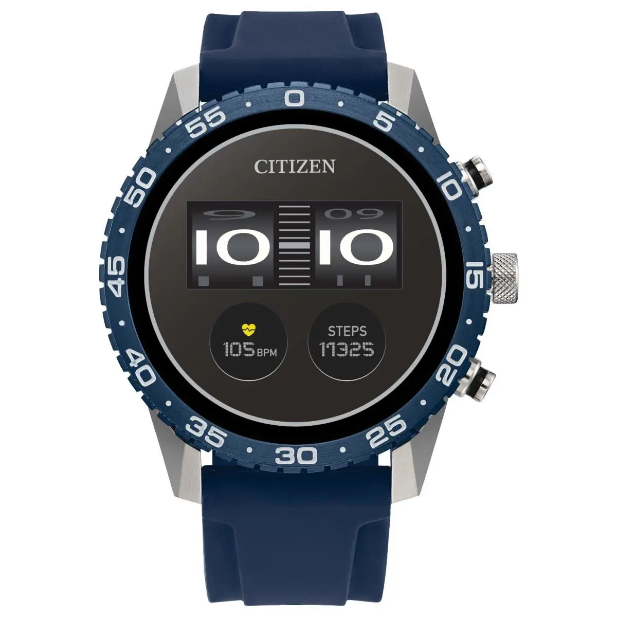 CZ Smart Touchscreen Blue Silicone Smart Watch 44MM MX1018-06X by Citizen