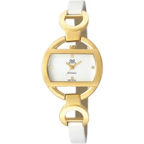 by Citizen Q729J101Y White Band/dial Gold Tone Case Women`s Watch Great Gift