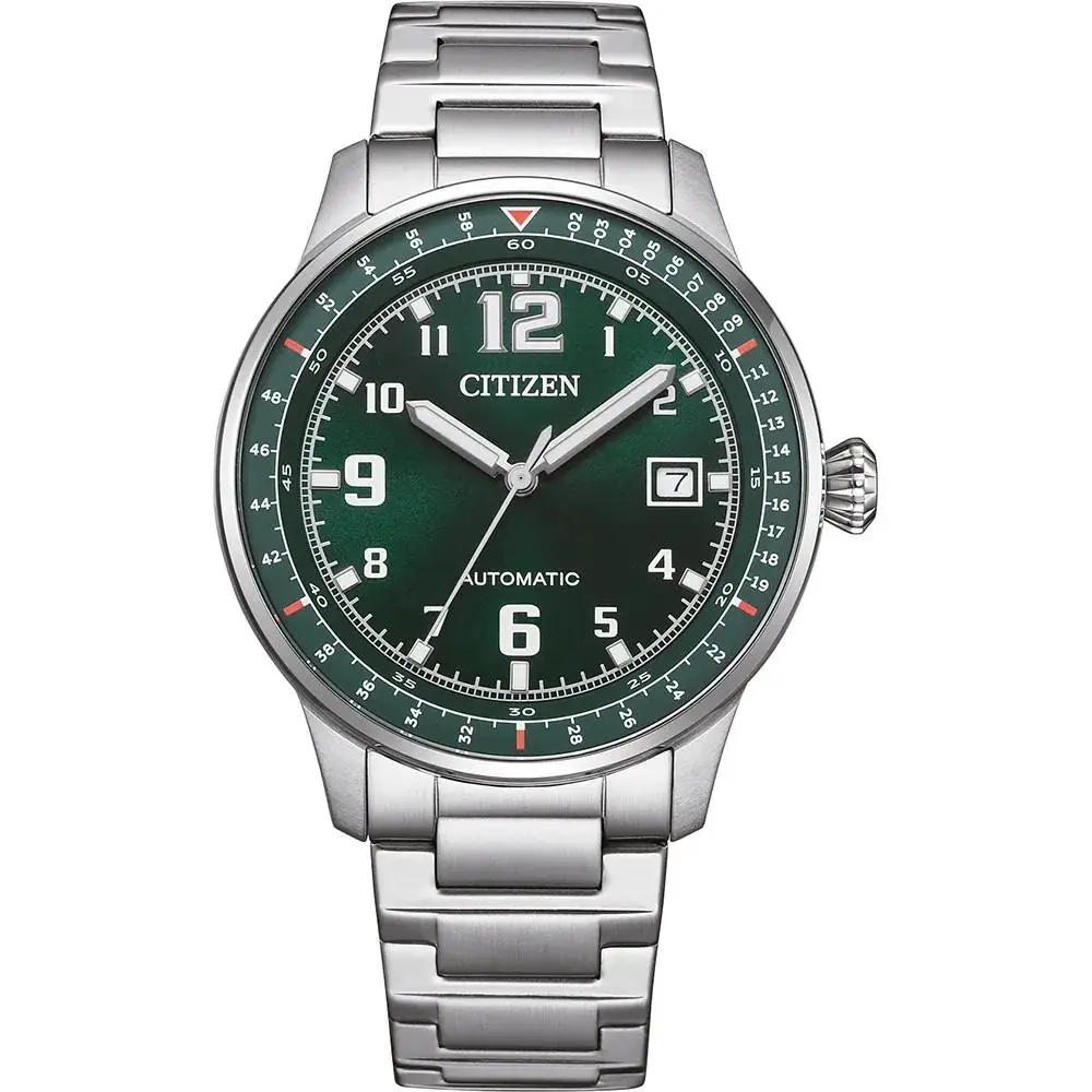 Citizen Automatic Green Dial Men`s Watch Date Display NJ0190-51X