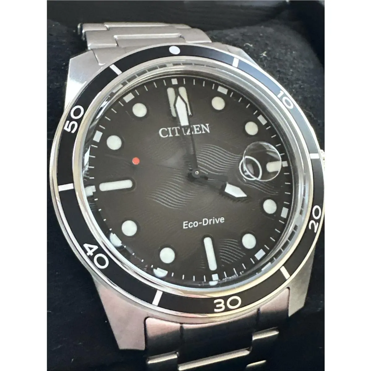 Citizen Marine 1810 Eco-drive Black Dial Men`s Watch AW1816-89E - Black, Dial: Black, Band: Silver-tone