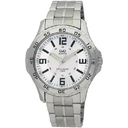 by Citizen Q258J204Y Men`s Silver Tone White Dial with Luminous Hands Watch