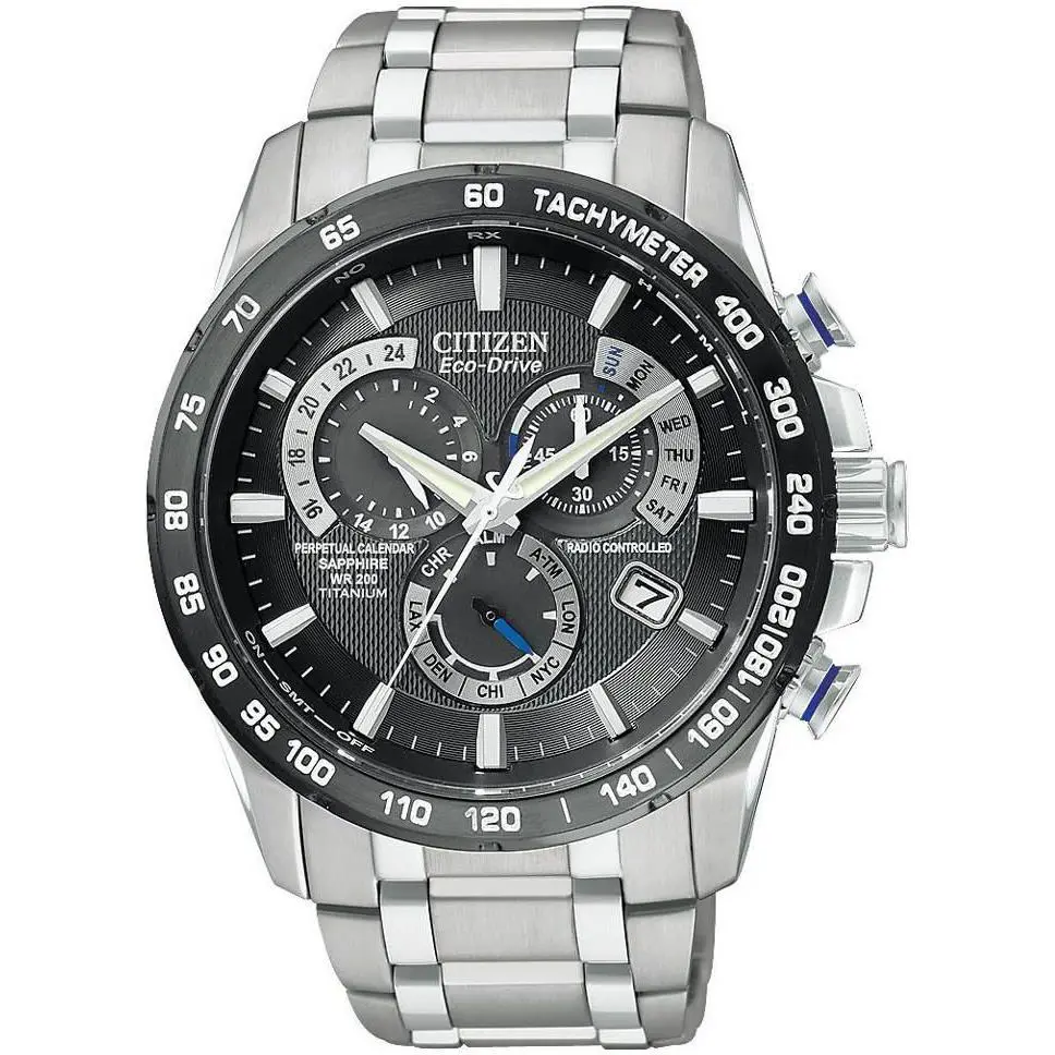 Citizen Eco-drive AT4010-50E Mens Watch Perpetual Chrono Atomic Titan Wristwatch