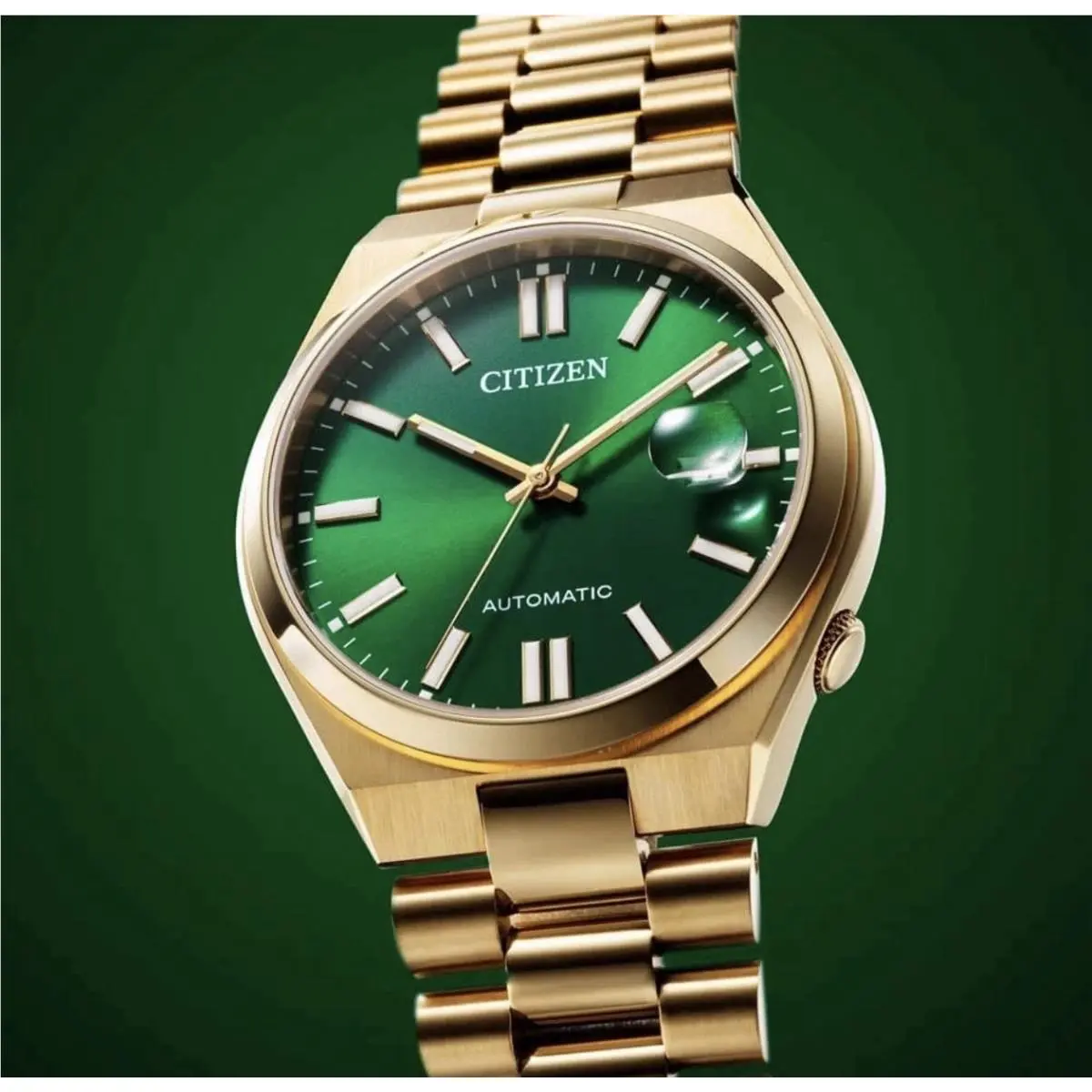 Tsuyosa Automatic Green Green Sunray Dial Watch NJ0152-51X by Citizen