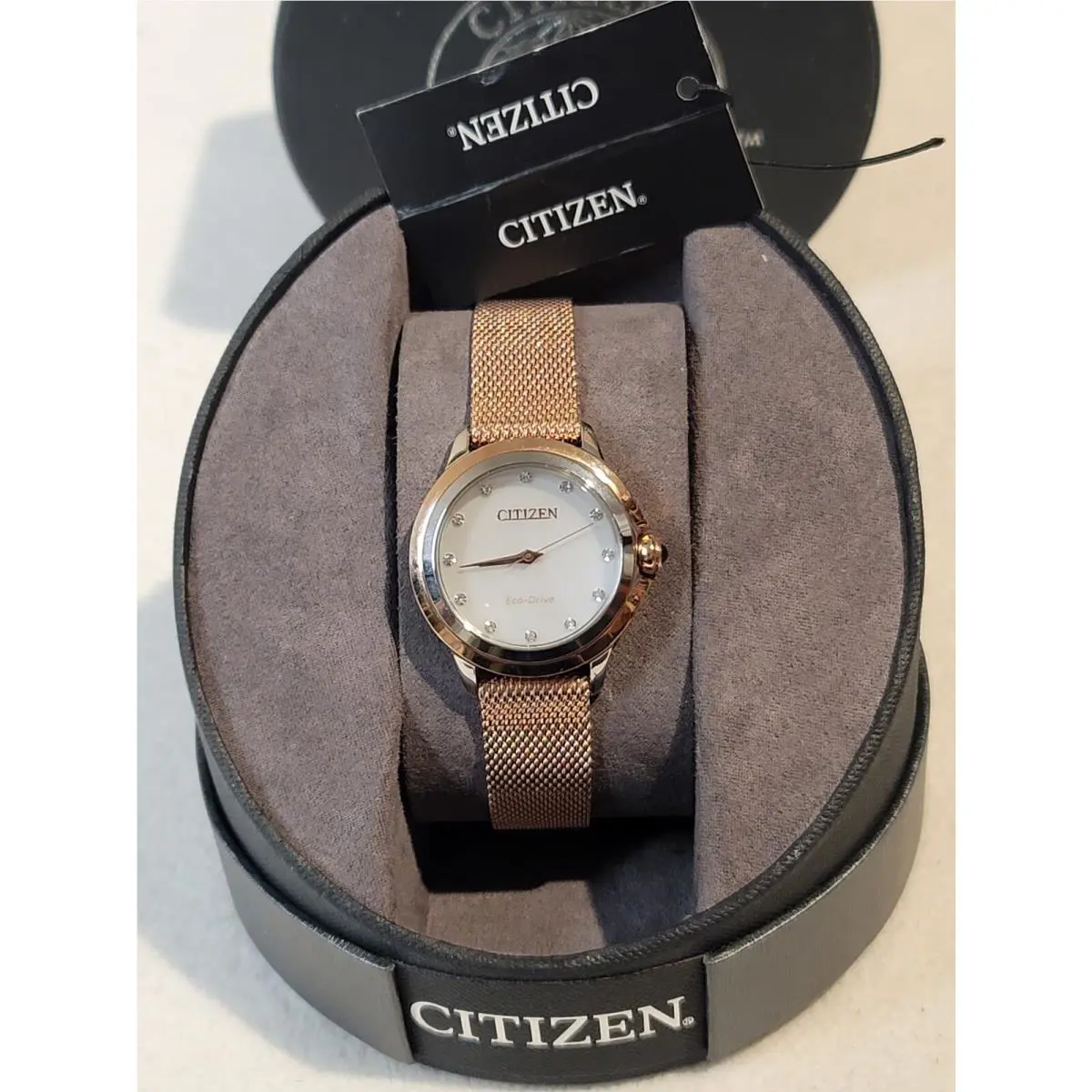 Citizen EM0796-75D Ceci Eco-drive Mother-of-pearl Dial Diamond Ladies Watch -new