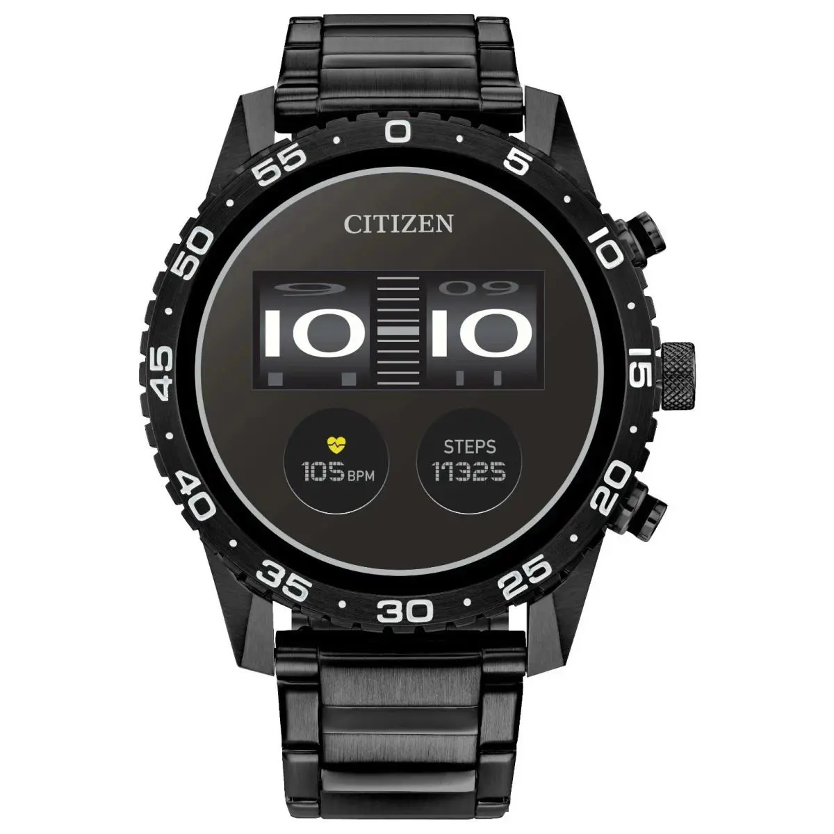 CZ Smart Touchscreen Black Stainless Steel Smart Watch 44MM MX1017-50X by Citizen