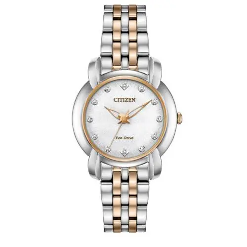Citizen EM0716-58A Jolie Diamond Mother-of-pearl Dial Two-tone Women`s Watch
