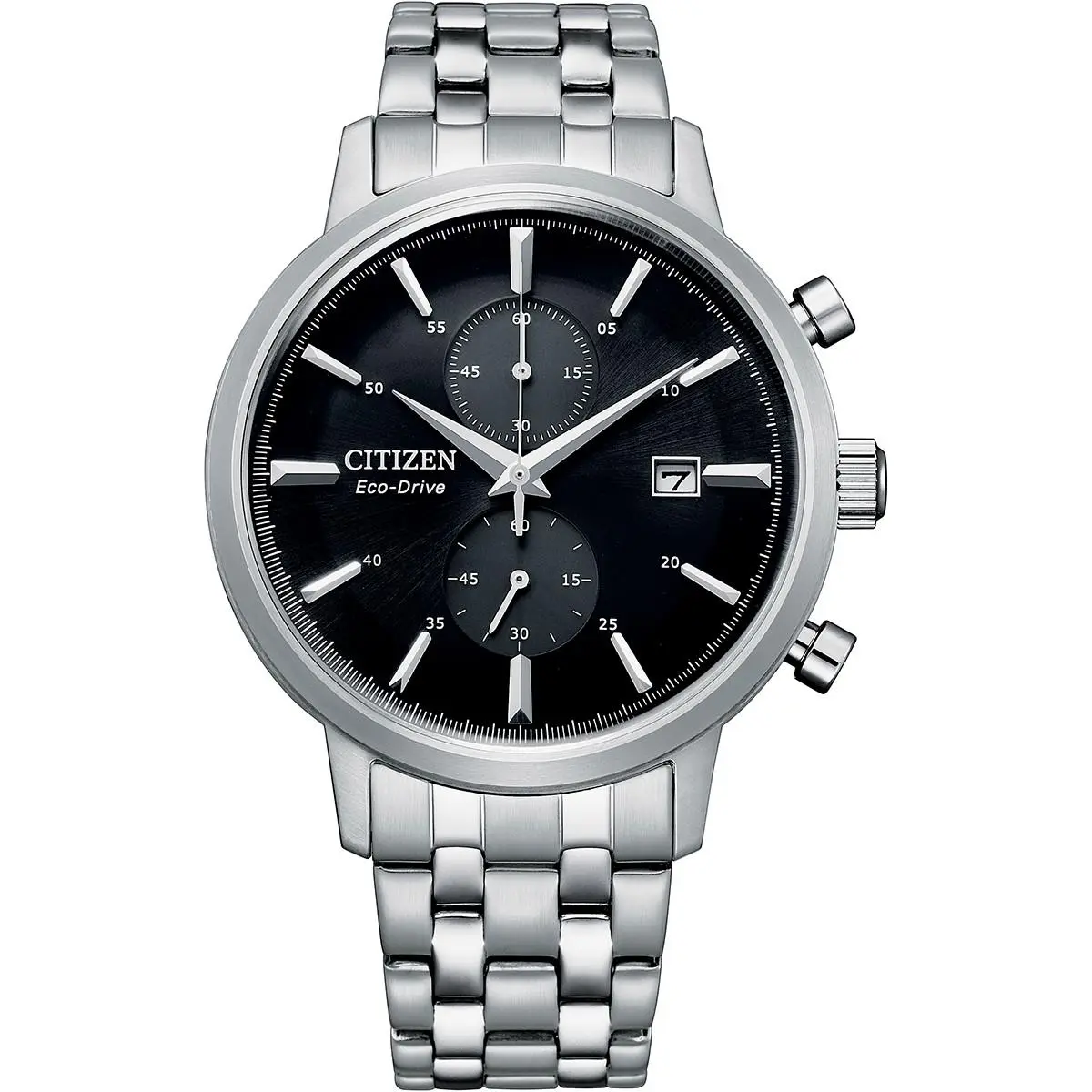 Citizen Eco Drive Mans Dress Classic Chronograph Black Dial Watch CA7068-51E