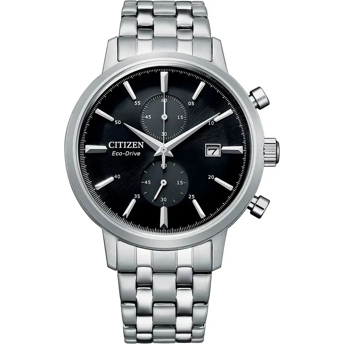 Citizen Eco-drive Chronograph Black Dial Date Men`s Dress Watch CA7068-51E