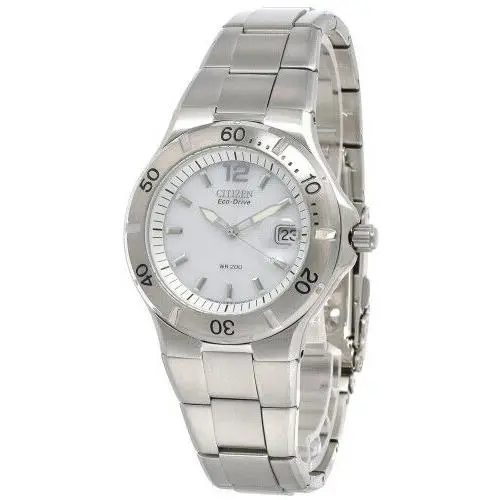 Eco Drive White Dial Stainless Steel Men`s Watch BM0550-51A by Citizen