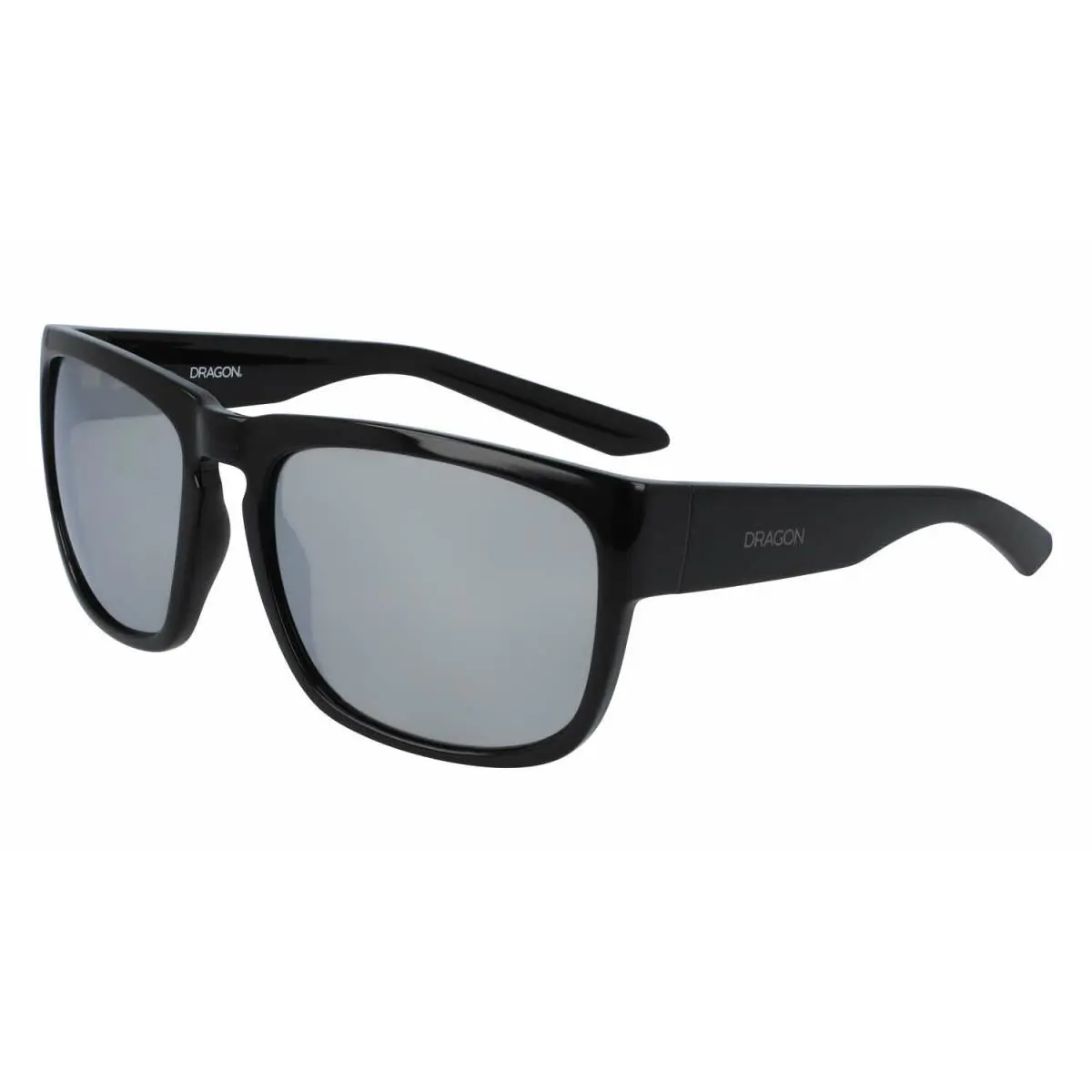 Dragon Rune XL Shiny Black Silver Ion Lens 011 60mm Mens Sunglasses Largefit