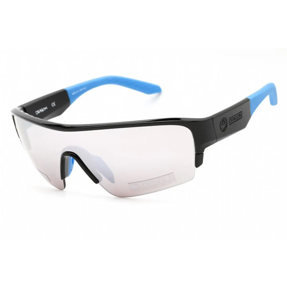 41091-001 Mens Dragon Alliance Tracer X LL Sunglasses - Frame: Black/Blue, Lens: Silver Ion/Solid Brown/Clear