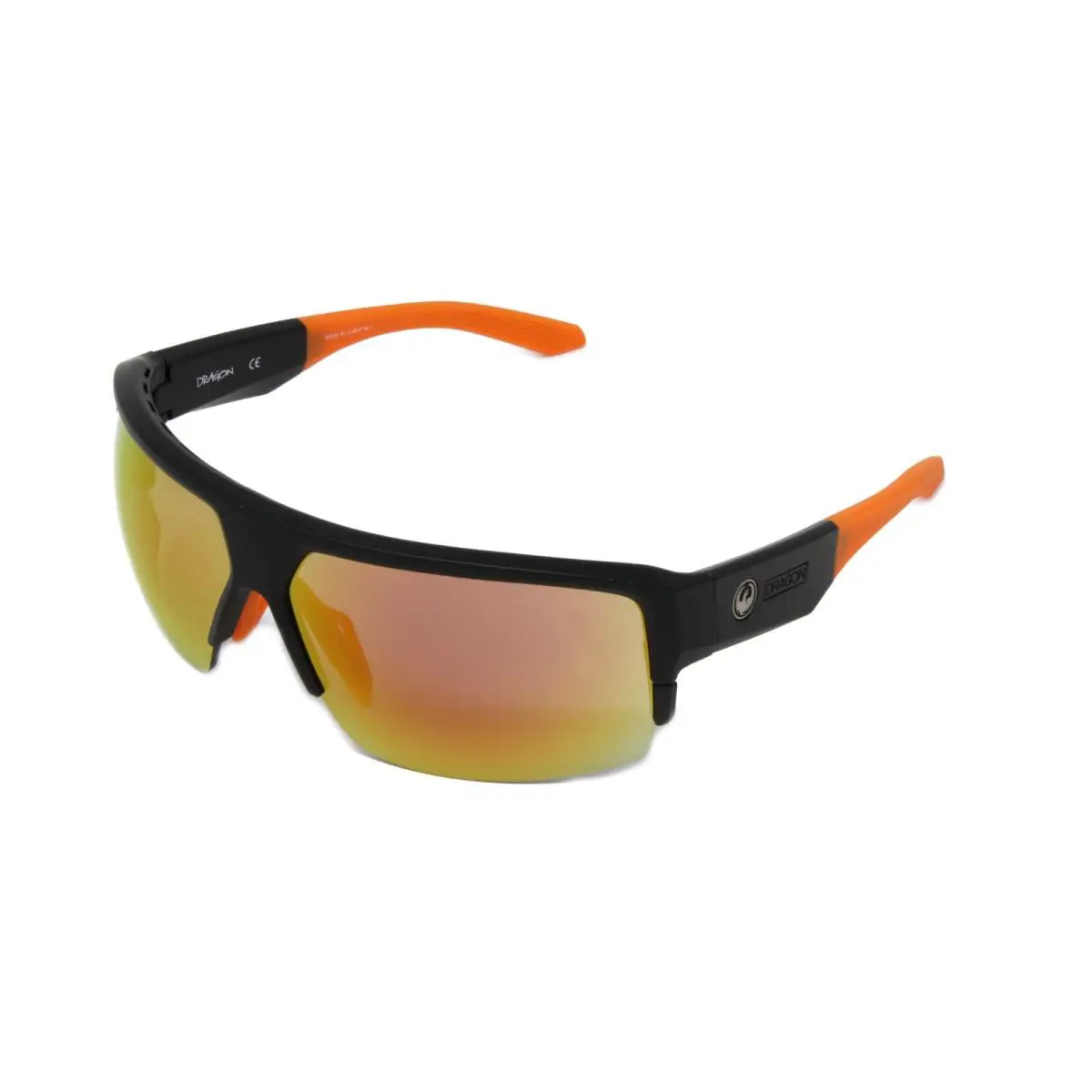 Dragon Alliance Men`s Sunglasses Ridge Xll 022 Matte Black Orange 72mm - Frame: Black, Lens: Orange