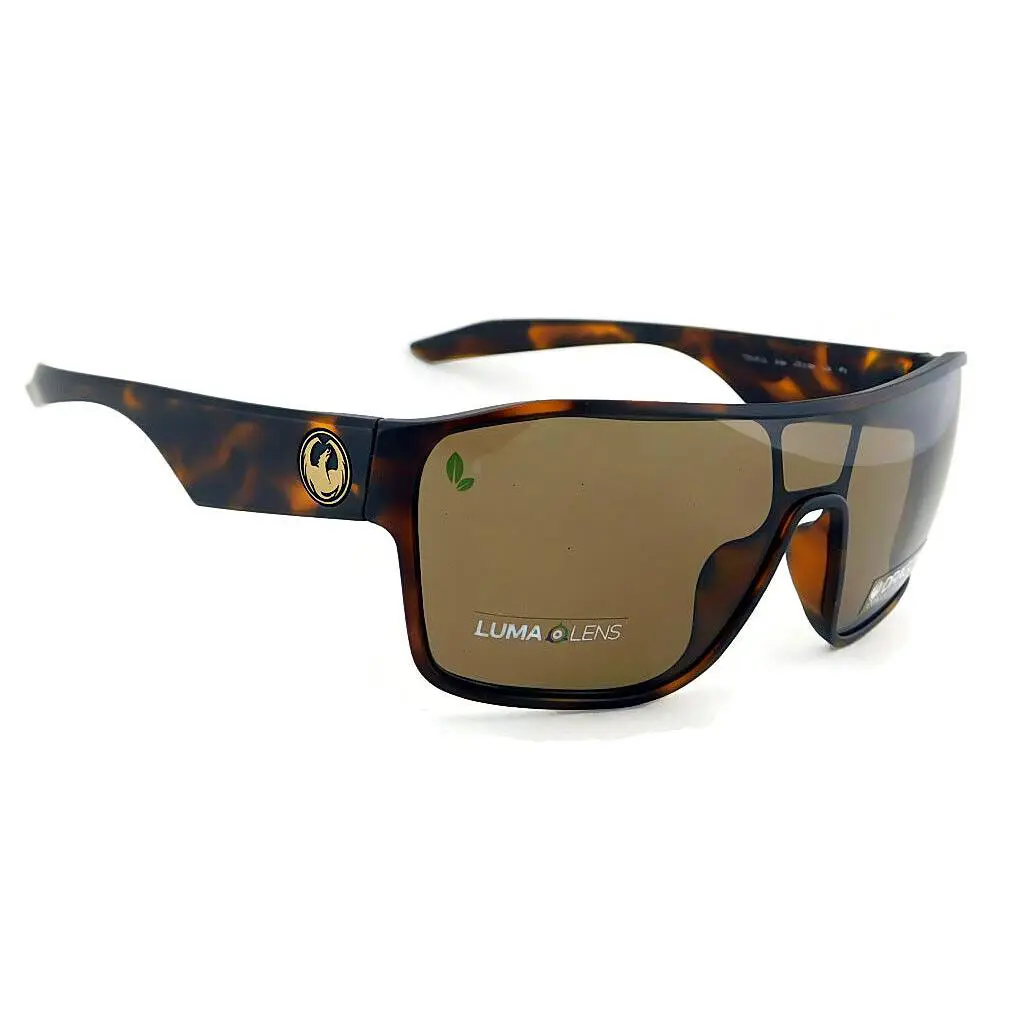 Dragon Tolm Sunglasses Matte Tortoise / Lumalens Brown Shield Lens - Frame: Matte Tortoise, Lens: Lumalens Brown