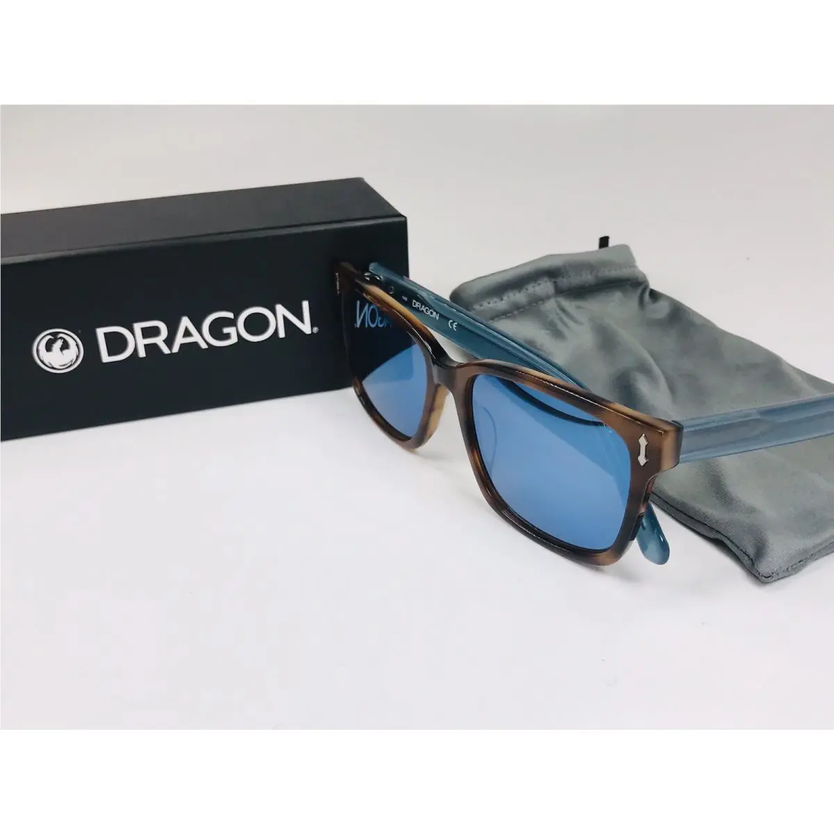 Dragon DR519S 750 Soft Tortoise Legit Sunglasses with Blue Mirror Lenses