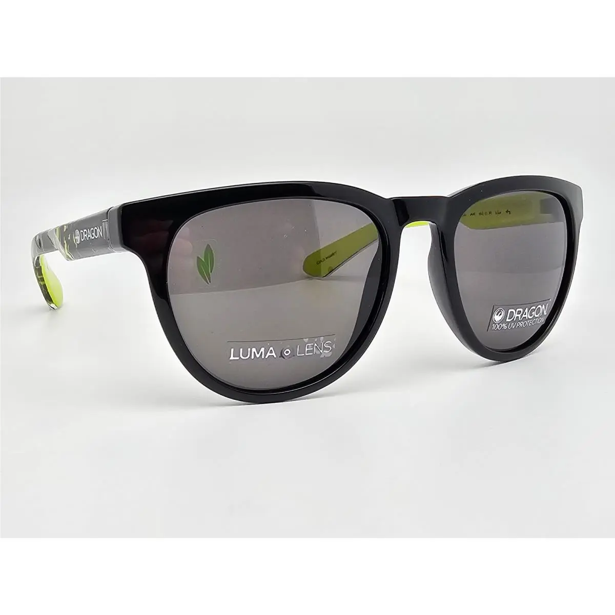 Dragon The Alliance Kaj LL 001 Black Yellow Splatter Frame Grey Lens Sunglasses