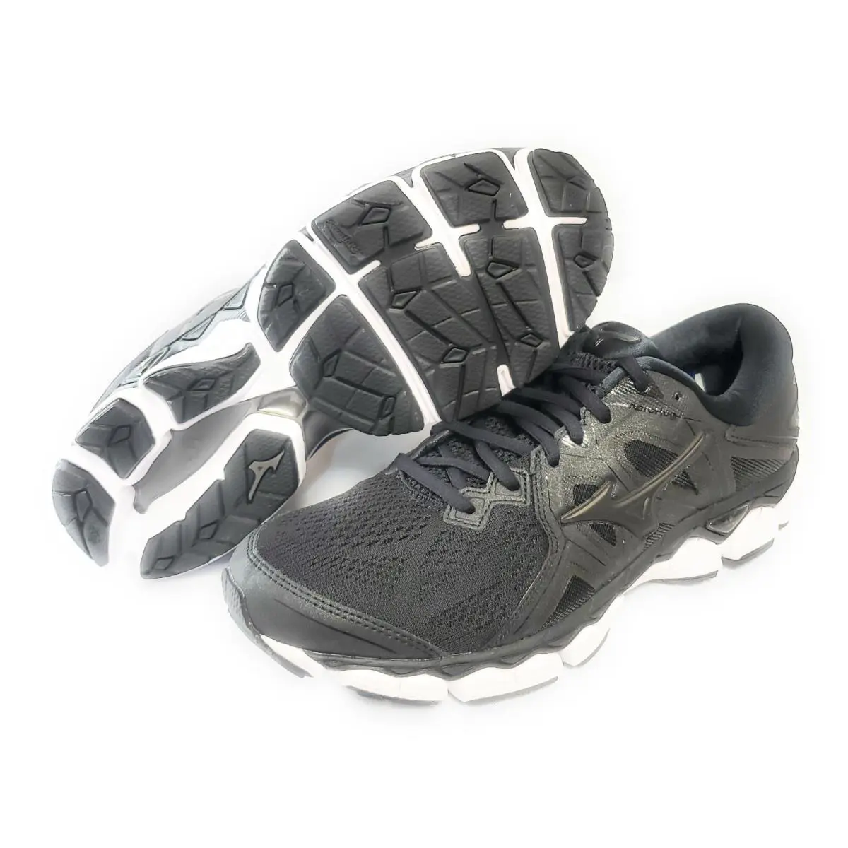 Womens Mizuno Wave Sky 2 Black White Athletic Running Sneakers Shoes