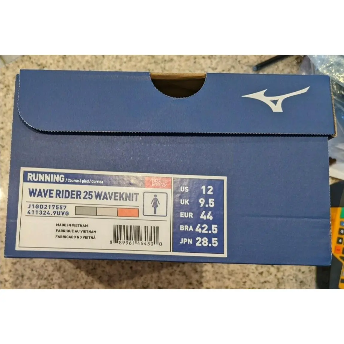 Mizuno Women’s Wave Rider 25 Waveknit Running Shoe Quarry Gray Mutiple Sizes
