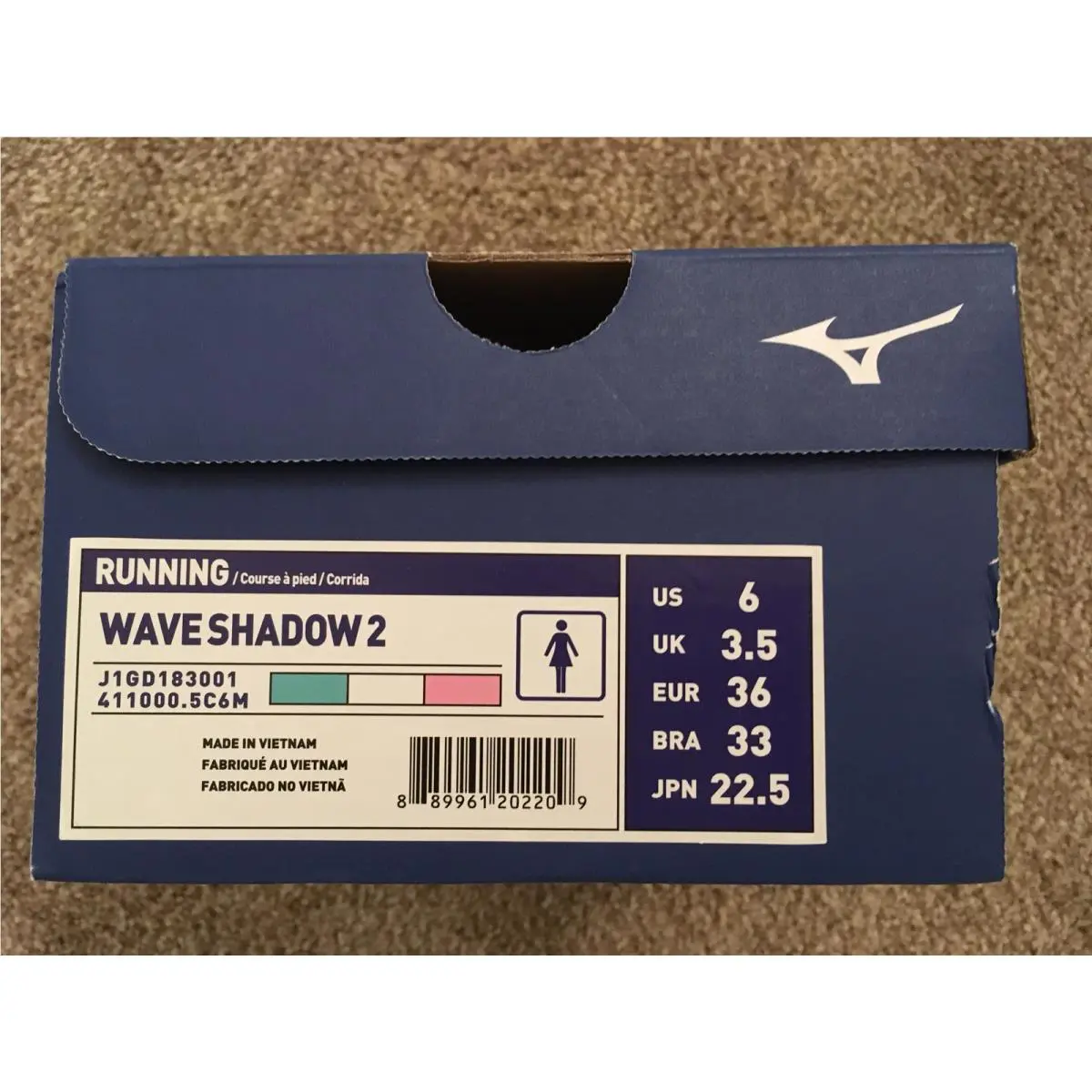 Mizuno shoes - Wave Shadow 2 - Wave Shadow - Black/Trade Winds (UPC: 889961202209) 1