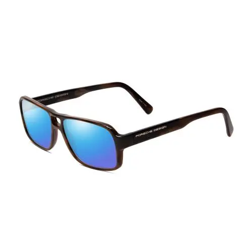 Design P8217-B 56mm Polarized Sunglasses in Brown Carbon Fiber 4 Options Blue Mirror Polar by Porsche