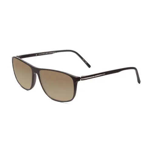 Design P8278-A Square 56mm Polarized Sunglasses Matte Grey 4 Lens Option Amber Brown Polar by Porsche