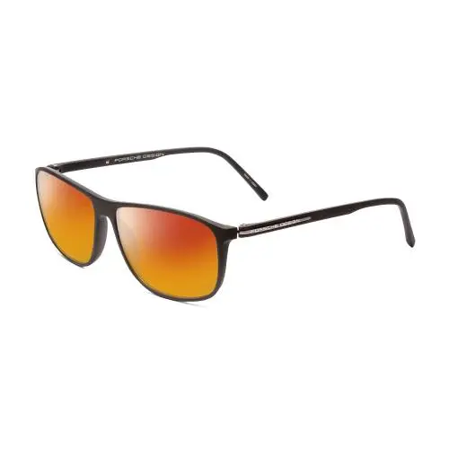 Design P8278-A Square 56mm Polarized Sunglasses Matte Grey 4 Lens Option Red Mirror Polar by Porsche