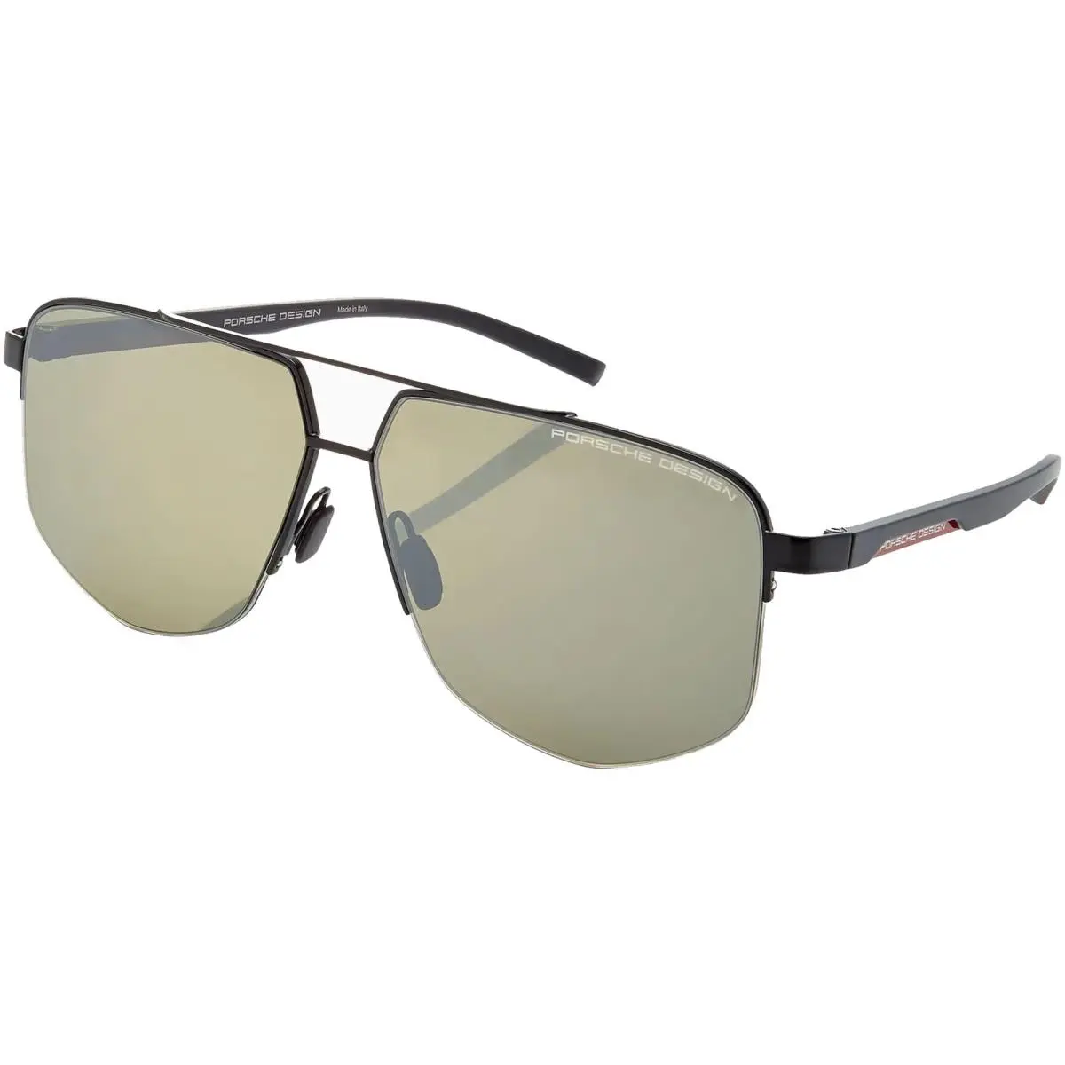 Porsche Design Geometric Semi-rimless Aviator Sunglasses - P8943 - Made In Italy