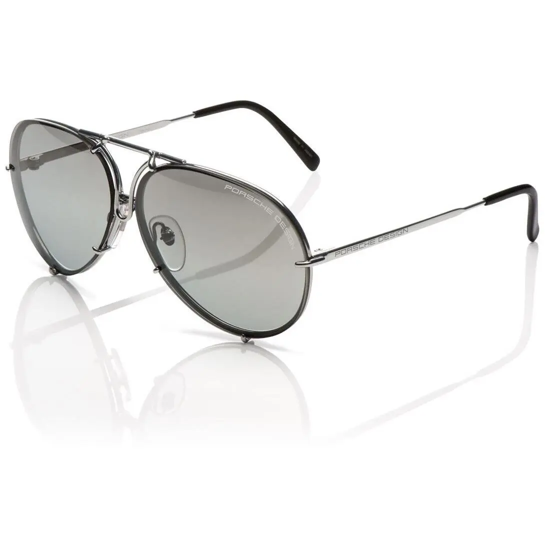 Porsche Design P8478 Iconic Sunglasses B - Titanium/grey Gradient + Extra Lenses - Frame: Titanium, Lens: Grey Gradient,Silver Mirrored V655, Replacement Lens: Green V651
