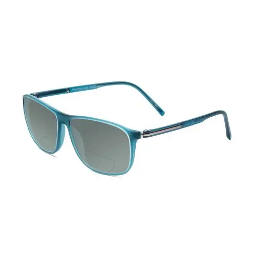 P8278-B 56 mm Polarized Bi-focal Sunglasses Crystal Azure Turquoise Blue Grey by Porsche