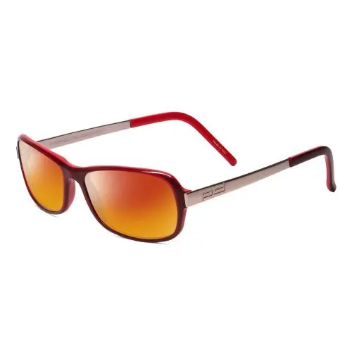 P8207-B Cateye 53mm Polarized Sunglasses in Burgundy Red Gunmetal Silver Red Mirror Polar by Porsche