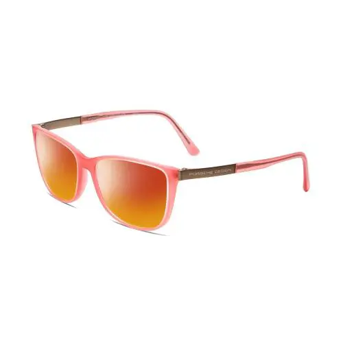 Porsche Designs P8266-D Cateye 54 mm Polarized Sunglasses Crystal Rose Gold Pink - Frame: Multicolor, Lens: Red Mirror Polar