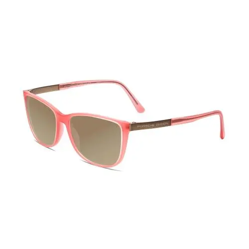 Designs P8266-D Cateye 54 mm Polarized Sunglasses Crystal Rose Gold Pink Amber Brown Polar by Porsche