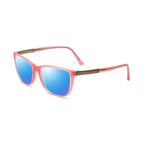 Designs P8266-D Cateye 54 mm Polarized Sunglasses Crystal Rose Gold Pink Blue Mirror Polar by Porsche
