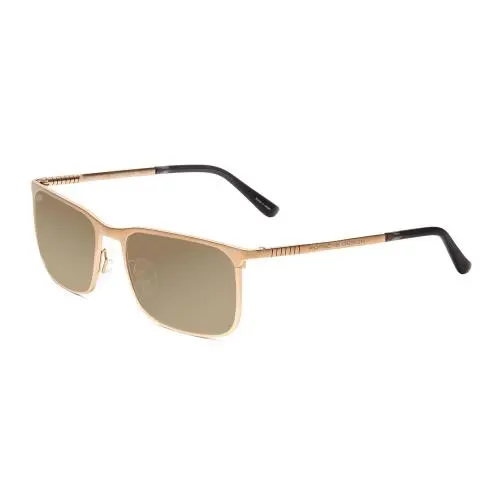 Design P8294-B 54mm Polarized Sunglasses Light Gold Black 4 Lens Options Amber Brown Polar by Porsche