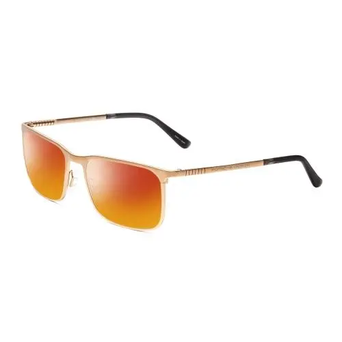 Design P8294-B 54mm Polarized Sunglasses Light Gold Black 4 Lens Options Red Mirror Polar by Porsche