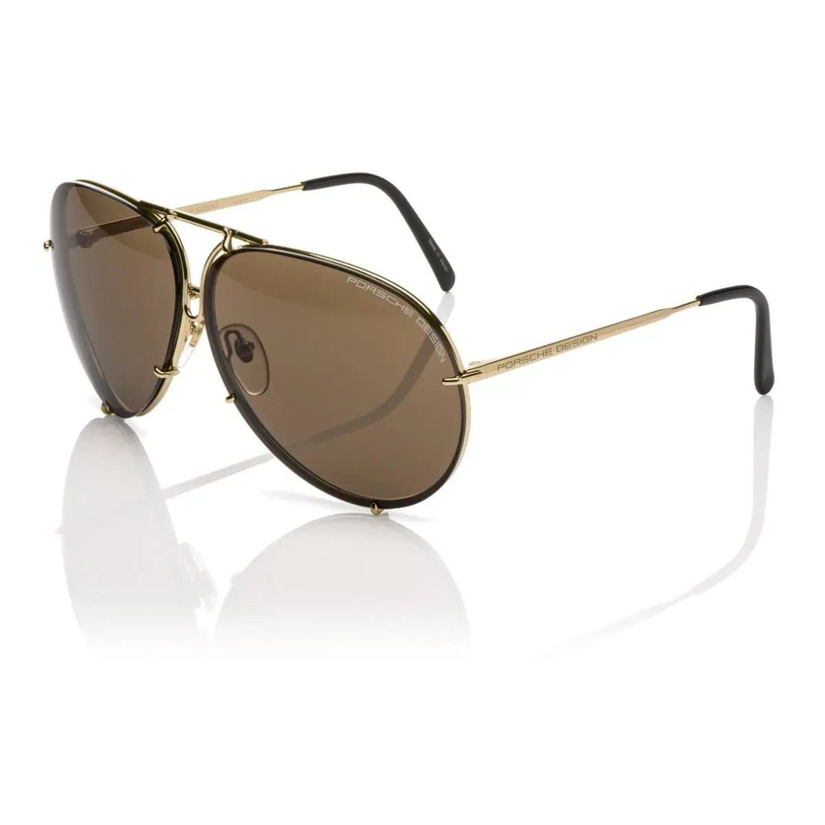 Porsche Design P8478 Iconic Sunglasses A - Light Gold/brown + Extra Lenses
