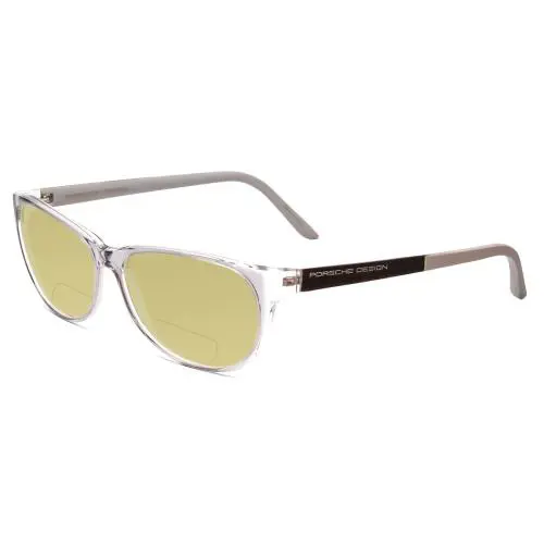 P8246-D 56 mm Polarized Bi-focal Sunglasses Crystal Grey 41 Lens Options by Porsche