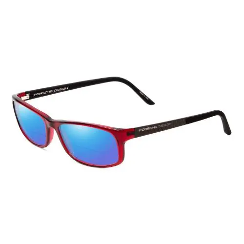 P8243-C 54mm Polarize Bi-focal Sunglasses Crystal Cherry Red Matte Black Blue Mirror by Porsche