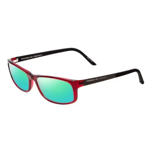 P8243-C 54mm Polarize Bi-focal Sunglasses Crystal Cherry Red Matte Black Green Mirror by Porsche