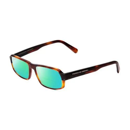 P8215-B 55mm Polarize Bi-focal Sunglass Tortoise Brown Gold Carbon Fiber Green Mirror by Porsche