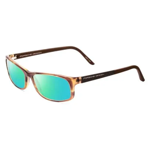 P8243-B 54mm Polarized Bi-focal Sunglasses Crystal Brown Matte 41 Option Green Mirror by Porsche