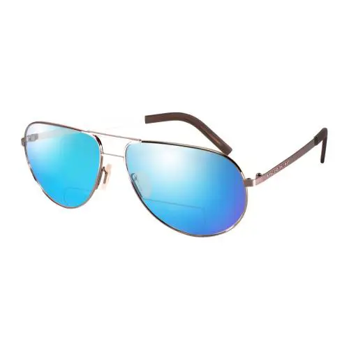 P-8280-B-59 mm Polarized Bi-focal Sunglasses 41 Options Gun Metal Silver Blue Mirror by Porsche