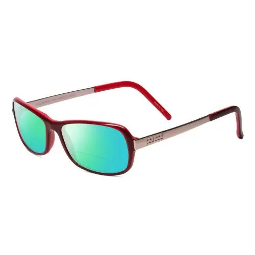 P8207-B Cateye 53mm Polarize Bi-focal Sunglasses Red Gunmetal 41 Options Green Mirror by Porsche