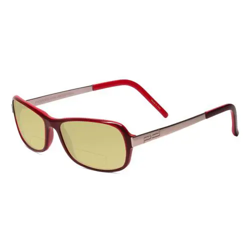 Porsche P8207-B Cateye 53mm Polarize Bi-focal Sunglasses Red Gunmetal 41 Options Yellow