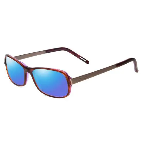 P8207-D Cateye 53 mm Polarized Sunglasses in Havana Aubergine Red Silver Blue Mirror Polar by Porsche