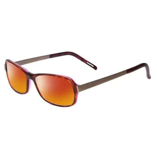 P8207-D Cateye 53 mm Polarized Sunglasses in Havana Aubergine Red Silver Red Mirror Polar by Porsche